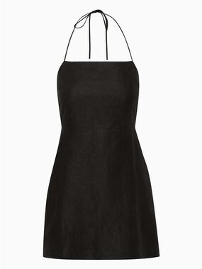 NWT Aritzia wilfred credenza Black Halter Mini Dress with Tie Neck size 00